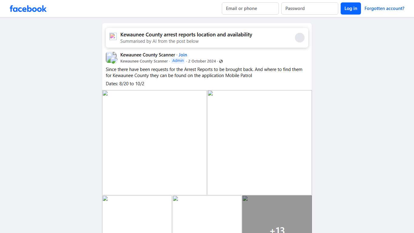 Kewaunee County Scanner Since there have been requests for the Arrest Reports to be brought back Facebook
