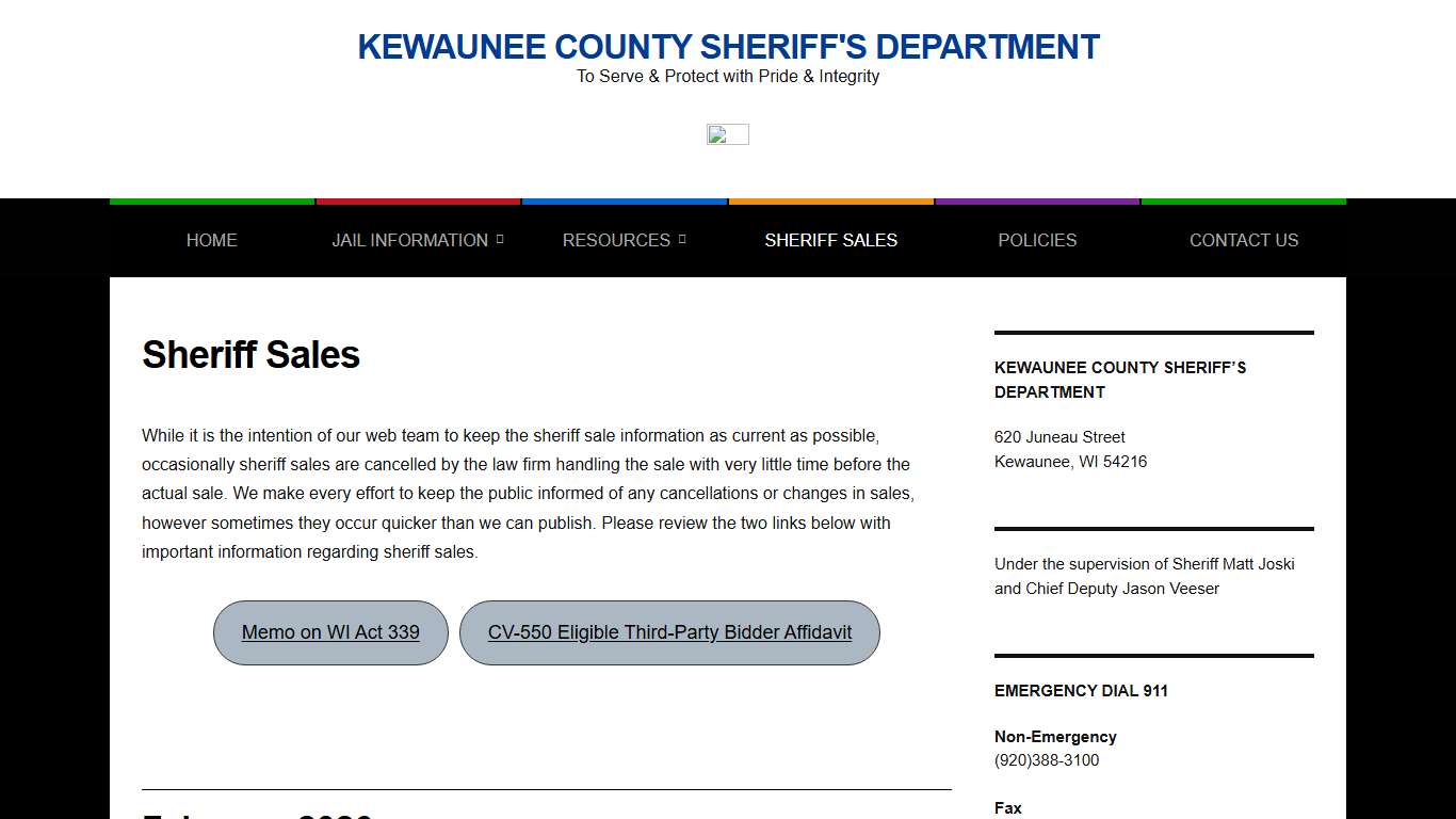 Sheriff Sales - Kewaunee County Sheriff's Department